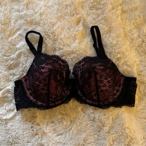 VS black and pink lace bra!